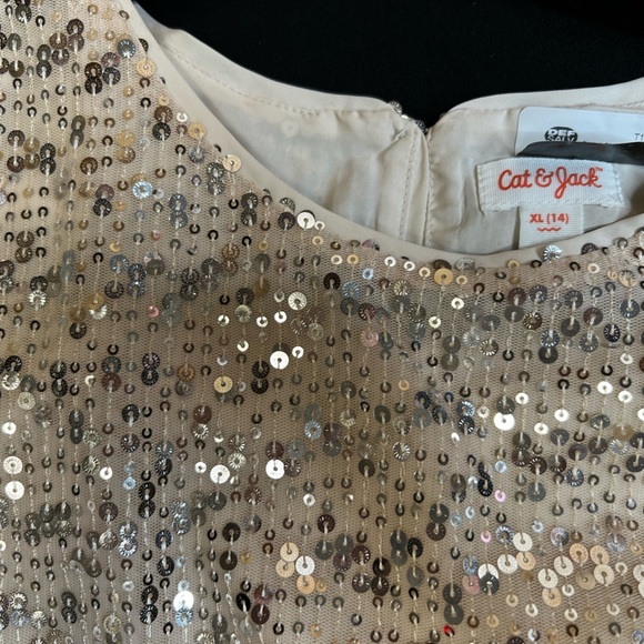 Cat & Jack Gold Sequin Top - Picture 2 of 3